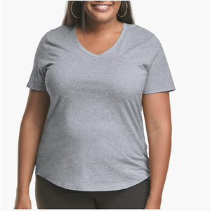 Camiseta de Cuello Redondo para Mujer, Talla Grande, Verano, Informal, Algodón y Poliéster, Suave, con Logotipo Personalizado, Secado Rápido, Ligera y Ecológica - Product Image 4
