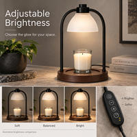 Diffuseur de cire sans flamme noir, design double arche avec minuterie, emballage cadeau personnalisé avec logo
