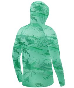 Vêtements de pêche anti-humidité pour hommes, chemises de pêche à capuche avec masque, protection solaire UPF 50+, 100% polyester, protection solaire - Product Image 2