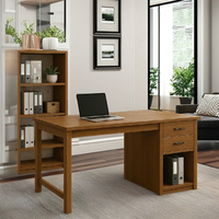 OEM ODM moderno ordenador de madera y portátil Escritorio de mesa de oficina en casa minimalista marco de metal escritorio de la computadora con la parte superior de madera