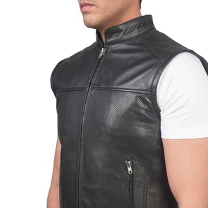 Nuevo diseño personalizado para hombre Chaleco de cuero de alta calidad a prueba de viento e impermeable prendas de vestir exteriores Vintage marrón hombres 100% Chaleco de cuero genuino - Product Image 3