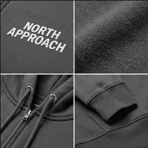 เสื้อสเวตเชิ้ตมีฮู้ดซิปหน้าสำหรับผู้ชาย แบรนด์ North Approach สีพื้น ผ้าฟลีซ สวมใส่สบาย มีกระเป๋าหน้า ทรงปกติ เหมาะสำหรับใส่ในฤดูใบไม้ร่วง - Product Image 4