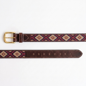Genuine Leather Woven Pattern <b>Belt</b> for Men <b>Vintage</b> Brass Buckle Handmade Casual Jeans Waist <b>Belt</b> Brown Premium - Product Image 2