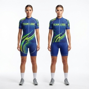 Custom Cycling Uniform Set for Men Women Breathable Road Bike Jersey and <b>Padded</b> Shorts with Sublimation Printing - Product Image 2