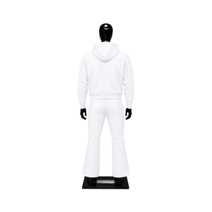 Conjunto Deportivo Blanco para Hombre, Sudadera con Cremallera Completa y Pantalones Acampanados, Dos Piezas a Juego, Ropa Casual Urbana, Traje para Correr, Venta al Por Mayor Personalizada - Product Image 2