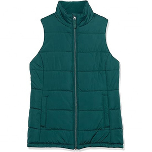 New Puffer <b>Vest</b> Designs Women Sleeveless Solid Color <b>Long</b> Hooded Puffer <b>Vest</b> Puffer Waistcoat Women Sleeveless Puffer <b>Vest</b> - Product Image 3