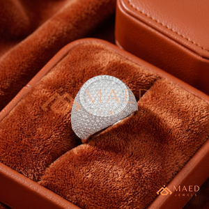 Luxury Iced Out <b>Men's</b> <b>Ring</b> 925 Sterling <b>Silver</b> Full Moissanite Micro Pave Round Dome Signet <b>Ring</b> Hip Hop Jewellery for <b>Men</b> - Product Image 4