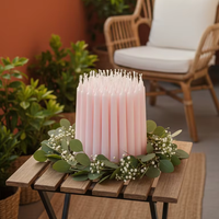 Rosa Handgetauchte Paraffin-Wachskerzen Rauchfrei Großpackung für Weihnachten & Ostern, Geburtstage & Hochzeiten
