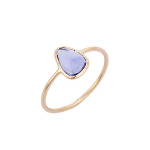 Anillo de Meditación Ovalado de Oro de 18K con Zafiro Azul e Incrustaciones Microinsertadas - Product Image 3
