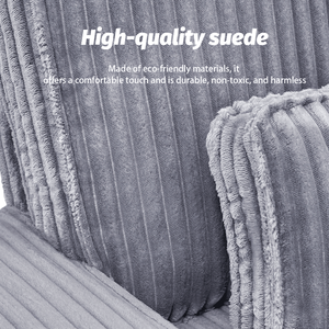 โซฟาผ้ากำมะหยี่ 3 ที่นั่ง รุ่นโมเดิร์น คอมฟอร์ท พร้อมที่วางแก้วสแตนเลสขัดเงา ที่นั่งลึก และหมอนตกแต่ง 3 ใบ สำหรับห้องนั่งเล่น - Product Image 5