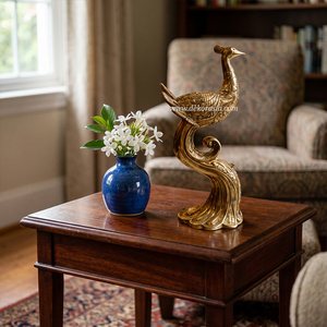 Sculpture de paon en laiton de style antique, couleur personnalisée et design personnalisable, figurine décorative faite à la main pour la décoration de maison de luxe - Product Image 4