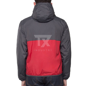 <b>Plain</b> Design Black and White Fashionable Custom Zipper up Windbreaker Jacket for Men Pakistan Manufacturer Windbreaker Jacket - Product Image 2
