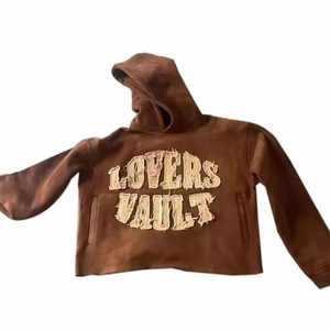 Sweat à capuche homme personnalisé avec logo, en coton mélangé épais, coupe décontractée, imprimé et vieilli, idéal pour l'hiver (ODM) - Product Image 4