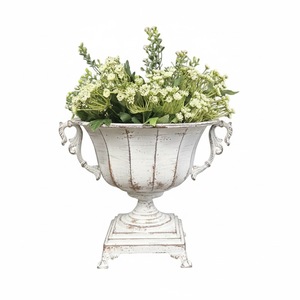 Urne de jardin en aluminium, pot à fleurs carré classique en métal avec design cannelé pour utilisation en extérieur, couleur bleue - Product Image 3