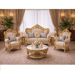 Juego de Sofás Plateados de Lujo para Vestíbulo, Muebles de Sala de Estar de Estilo Europeo, Muebles de Salón, Muebles de Sala de Recepción, Reino Unido - Product Image 4