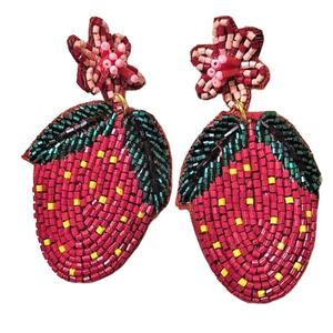 Boucles d'oreilles en perles de rocaille brodées, bijoux multicolores à la mode, style indien, faits à la main, pour femmes et filles, nouvelle collection - Product Image 1