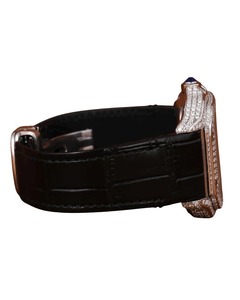 Nouvelle montre-bracelet de luxe en or blanc avec moissanite et demi-diamants, cadran blanc élégant, bracelet en cuir, cadeau de fête pour homme - Product Image 3