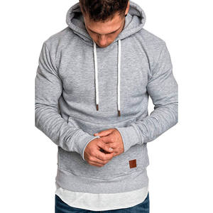 Sweat-shirt à capuche pour homme, manches longues, couleur unie, noir et rouge, grande taille, Poleron Hombre - Product Image 2