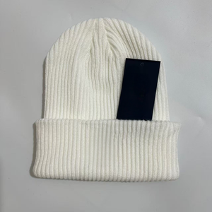 Unisex Solid Color Knit Beanie Hat 100% Acrylic Cuffed <b>Winter</b> <b>Cap</b> Casual Style for Adults White - Product Image 1