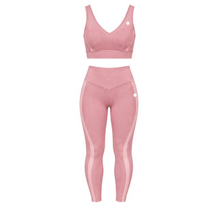 Introducing Seamless Ribbed Gym Set Women Comfortable Training Clothing With Flexible Fabric For Gym Workouts <b>Pilates</b> <b>Yoga</b> - Product Image 4