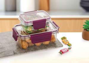 Recipientes de Vidrio para Alimentos con Tapas Herméticas Abatibles, Gran Capacidad, Juego de 2 Piezas para Guardar Comidas, Bocadillos y Sobras, Eficiente para la Cocina - Product Image 2