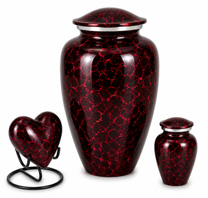 Antique Black Brass Cremation Urn Set of 3 for Human <b>Ashes</b> Adult <b>Keepsake</b> & Heart <b>Keepsake</b> - Product Image 5