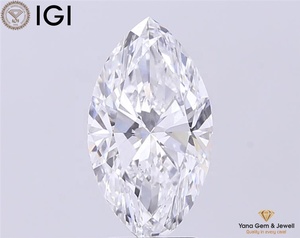 Diamant de laboratoire CVD taille marquise, clarté VVS1, couleur E, avec certificat IGI, 3,00 carats, pour bague de mariée spectaculaire - Product Image 1
