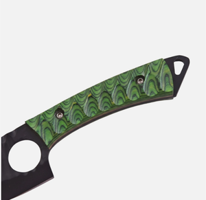 Juego de 4 Cuchillos de Cocina de Acero con Alto Contenido de Carbono, Hechos a Mano, con Hoja de Punta Caída, Acabado Negro Mate, Afilados como Navajas, Grado Industrial, con Mango de Micarta - Product Image 3