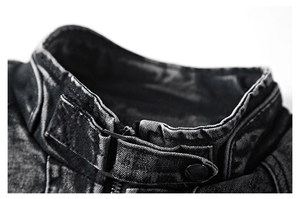 Outfitize International Vente en gros Veste en jean grande taille 4XL 5XL pour hommes coupe décontractée manteau en jean bleu - Product Image 3