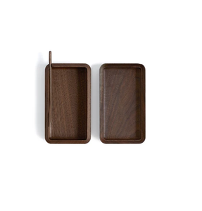 Boîte à beurre en bois, plat à beurre carré avec couvercle, design minimaliste, plateau de service pour la cuisine - Product Image 3