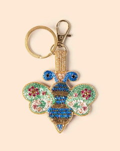 Llavero de mariposa bordado con cuentas, hecho a mano, estilo bohemio, colgante para bolso para mujer, con cierres de metal dorado, regalos - Product Image 4