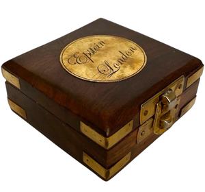 Brass Compass Handcrafted Wooden Box Antique Navigator-<b>Gold</b>-Plated Classic Pocket Compass Premium Modern Design - Product Image 5
