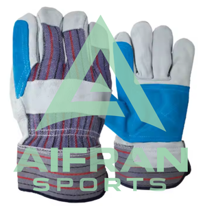 Guantes de Trabajo de Cuero Vacuno de Doble Palma AIFRAN, Guantes de Seguridad de Alta Visibilidad con Reflectores para la Construcción, Venta al Por Mayor - Product Image 3