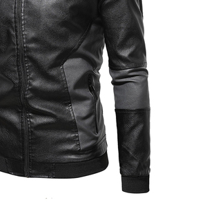 Chaqueta de cuero genuino de piel de oveja para hombre, chaqueta de motociclista, chaqueta de cuero multicolor para hombre - Product Image 3