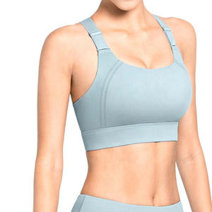 Soutien-gorge de sport sans couture respirant et écologique à maintien élevé pour femme, avec logo personnalisé sur le devant, en Spandex/Polyester, pour le fitness et les activités sportives (vente en gros) - Product Image 1