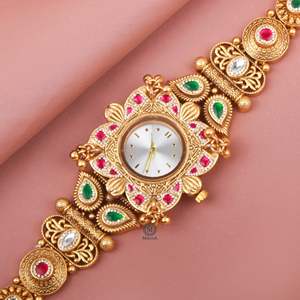 Maanvi Antique Designer Brass Watch Bracelet - Product Image 5