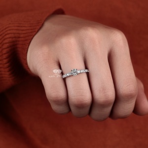 EGL Certified Lab Grown Cut Solitaire Diamond Engagement <b>Ring</b> 14K Gold Pave Bridal Anniversary <b>Ring</b> 1.50 Ct Women's Customizable - Product Image 2