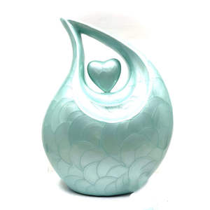 Urne funéraire personnalisable en métal, design goutte d'eau colorée, avec découpe en forme de cœur, pour cendres, souvenir commémoratif pour adulte, décoration funéraire - Product Image 1