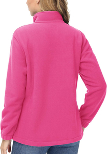 Chaqueta de invierno para mujer, de forro polar, con cuello alto, cremallera completa, color liso, manga regular, poliéster, cortavientos, gorro desmontable, informal, para exteriores - Product Image 2