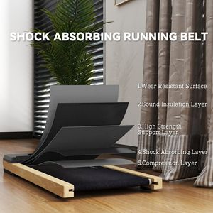 2.5HP Wood Under Desk Treadmill with LED Display Remote Control Transport Wheels 2-in-1 <b>Walking</b> <b>Pad</b> for Home Gym or Office - Product Image 5