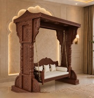 Columpio de Madera de Teca para el Hogar, Diseño Tradicional, Acabado Marrón Brillante y Duradero, Mueble de Interior para Sala de Estar