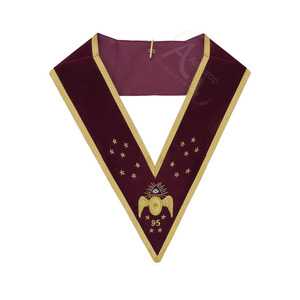 Vente en gros de régaliens maçonniques du 95e degré de Memphis Misraim, ensemble complet, broderie dorée à la main, conception personnalisée, fabrication OEM - Product Image 2
