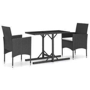 Juego de Comedor Blanco Crema y Negro para Jardín, Muebles de Exterior - Product Image 2