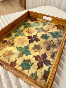 Wooden Enamel Coated Design Serving Tray Hotels & Restaurant Kitchenware Table Tray High Quality - Product Image 3