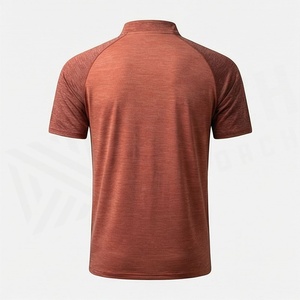 เสื้อโปโลผู้ชายลำลองทรงเข้ารูปสำหรับตีกอล์ฟ รับผลิตตามแบบ OEM ผ้าฝ้ายผสมโพลีเอสเตอร์ ดีไซน์ตัดต่อสี ระบายอากาศได้ดี เสื้อผ้าออกกำลังกาย - Product Image 2