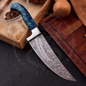 Cuchillo de Cocina Kiritsuke Japonés Premium de Acero Damasco de 67 Capas, Cuchillo para Cortar Alimentos con Mango Octogonal de Madera y Resina - Product Image 2