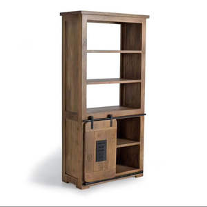 ชั้นวางหนังสือไม้และเหล็กคุณภาพพรีเมียม พร้อมประตูบานเลื่อน ดีไซน์ทันสมัย พกพาสะดวก เป็นมิตรกับสิ่งแวดล้อม ทนทาน เหมาะสำหรับบ้านและสำนักงาน - Product Image 1