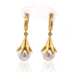 Boucles d'oreilles clous en argent sterling 925 marquées, avec perles et pierres en forme de fleur - Design tendance, certifiées par un tiers - Product Image 2