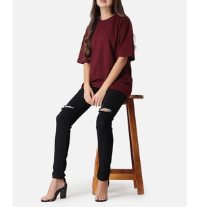 Camisetas casuales para mujer, ajustadas, de manga corta, camiseta básica de verano para damas, camiseta de algodón de color liso, de proveedor BD. - Product Image 3