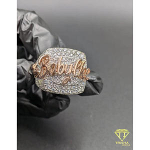 Anillo de lujo de plata de ley 925 con moissanita y diamantes, tono plateado, joyería brillante estilo hip hop para minoristas - Product Image 3
